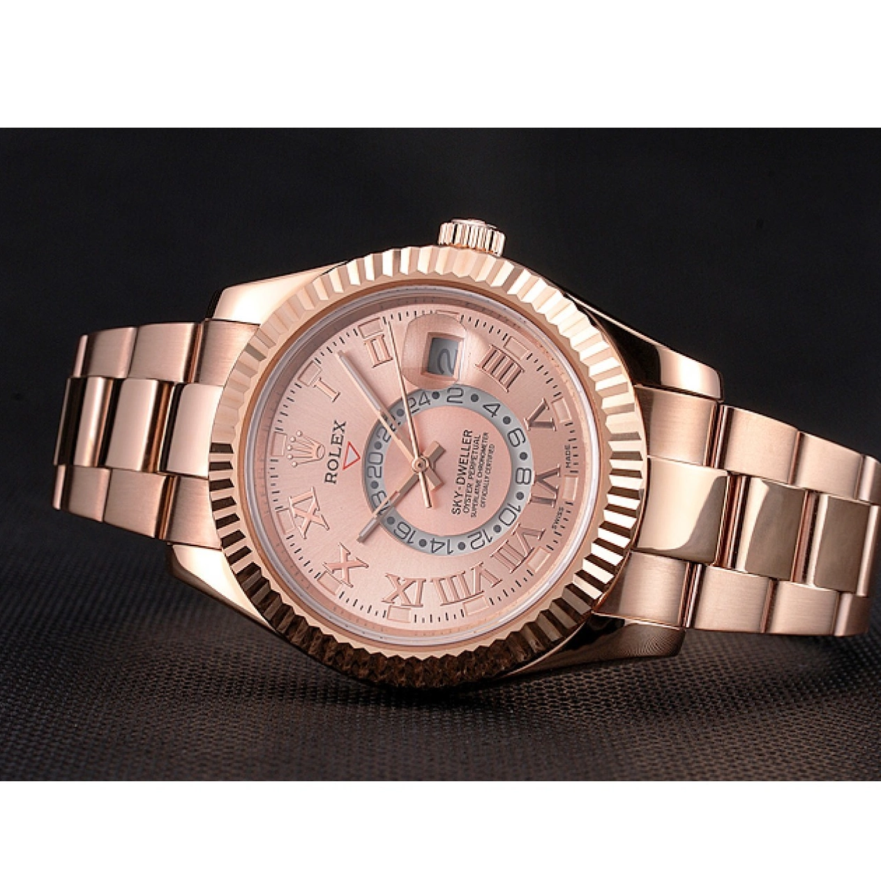 MiroTime 0824 Rolex Sky Dweller Rose Gold Dial Rose Gold Case And Bracelet